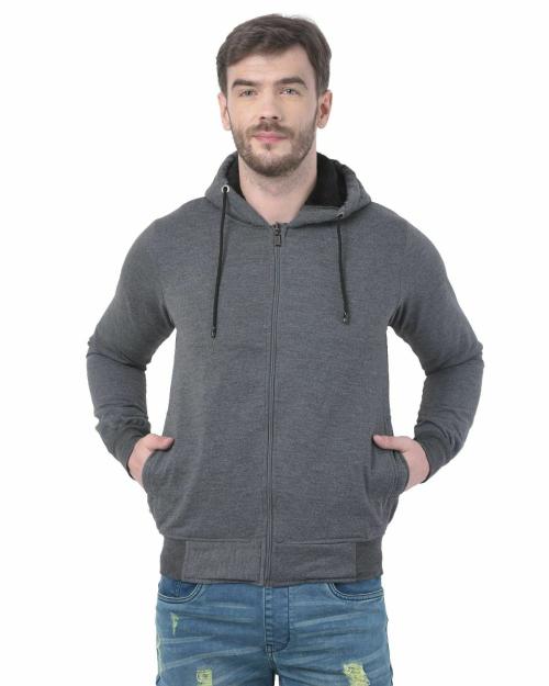 Ben Martin Men's Hooded Sweatshirt Full Sleeve Cotton Polyester Sweat Shirt Dark Grey
