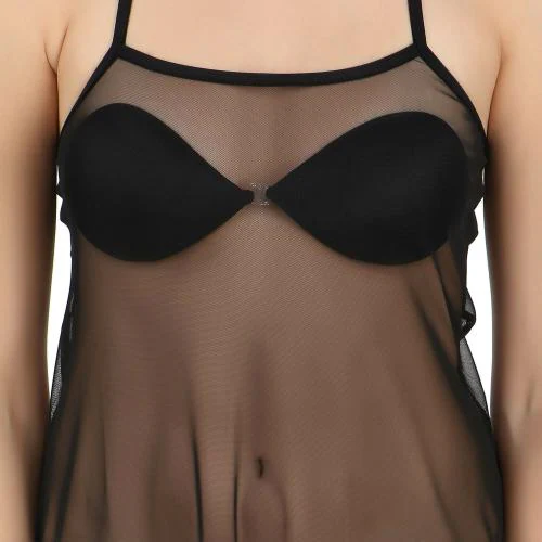 DRESS SSXY Free Size Black Low Cost Babydoll - BD-10179