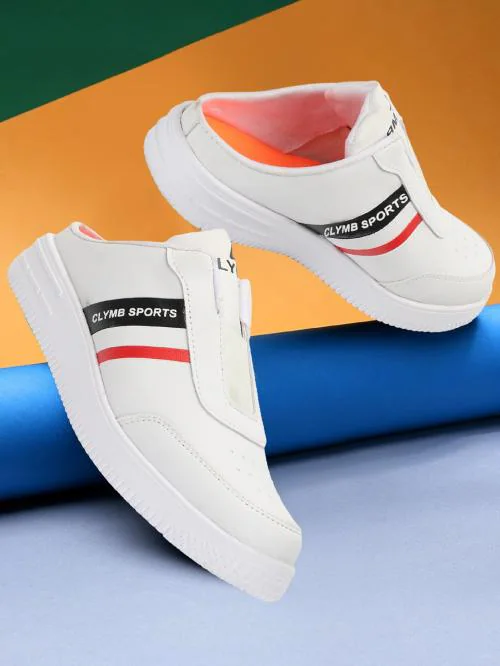 CLYMB Men's CHILLER White Synthetics Men Cushioned Comfortable Lightweight Sports Mule | Sandal | Clogs