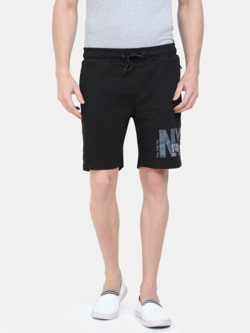 Fruit of the Loom Men Black Solid Cotton Blend Pack of 1 Knit Shorts