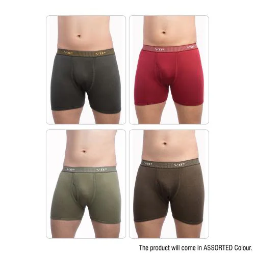 VIP Men's Assorted Fresh Plain Pack of 4 Trunk