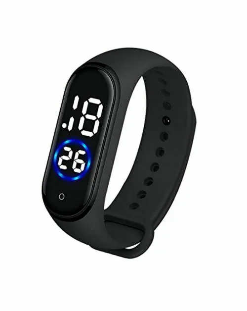 XTIME Slim Digital Black Dial Black Strap Watch for Boys & Girls