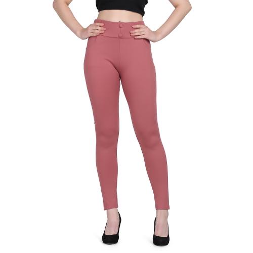 Plazma Jeans Women's Skinny Fit Mid Waist Peach Color |Jeggings for women| jeggings|skinnyfit|stretchable|leggings|