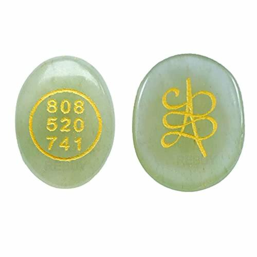 REBUY Natural Crystal Money Switch Word and Zibu Symbol Stone