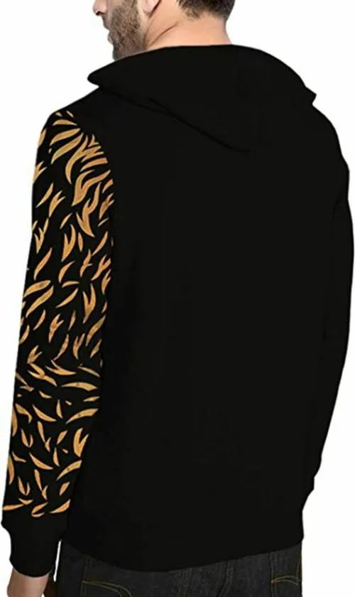 SWAGGER JNS Men's Tiger Printed Cotton Blend Hooded T-Shirt & Sweatshirt | Regular Fit T-Shirts for Men's - L