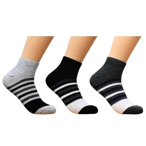 Buy JOSHWA Women Black, Charcoal And Grey Pure Cotton Shoe Liner Socks