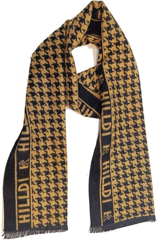 V Vrinde Men Yellow Printed Pure Wool Muffler