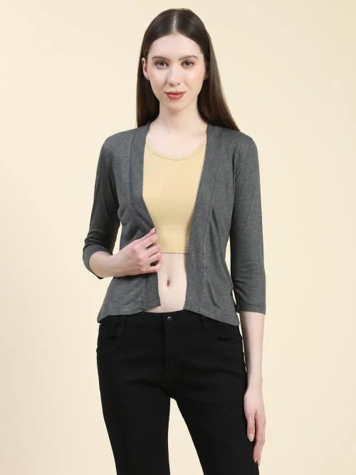 Outflits Ladies Shrug (Charcoal MELANGE,XL)