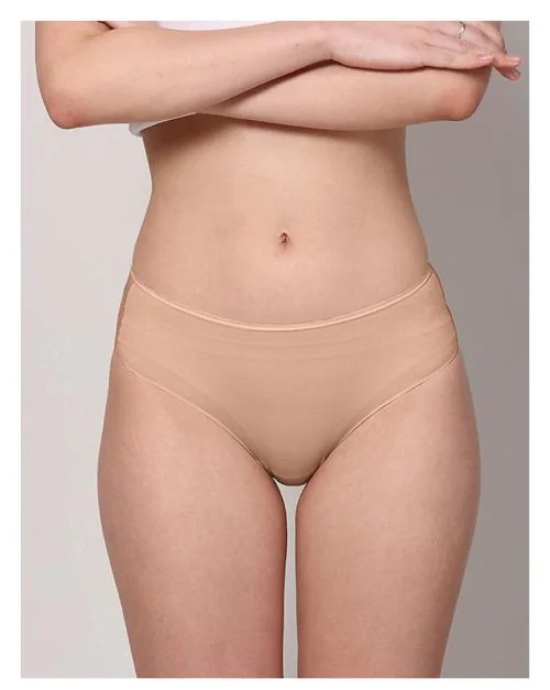 Texello Women's Seamless Hipster Ice Silk Panty - Cream (32A)