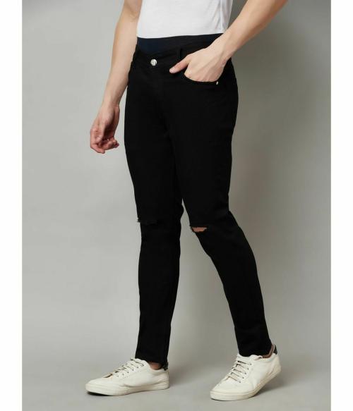 CORIDO Black Slim Fit Stretchable Denim Jeans for Men