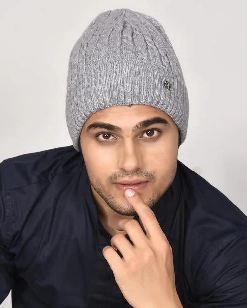 SoSh Designer Beautiful Velvet Woolen Winter Cap Hat for Men Warm snow beanie Winter hat