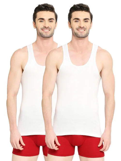 VIP Supreme Men's 100% Cotton White Vest | Moisture Absorbent Inner wear for Men - Pack of 2