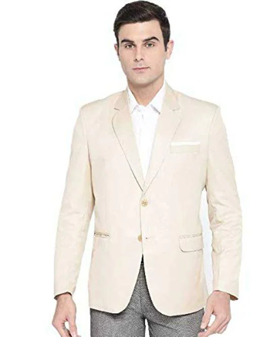 Luxrio Men Beige Cotton Blazer