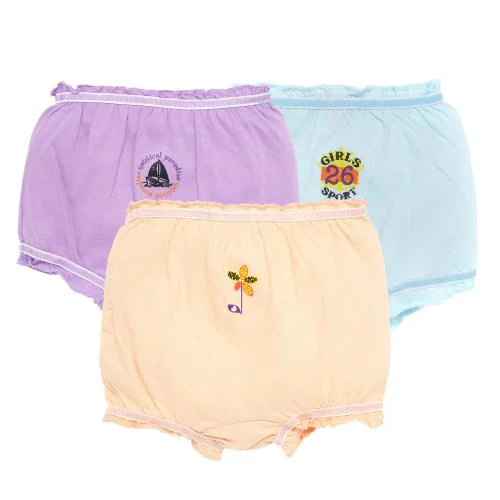 Savage Girls Cotton Bloomers for 9 to 10 years old 70cm Pack of 3 Assorted Colors