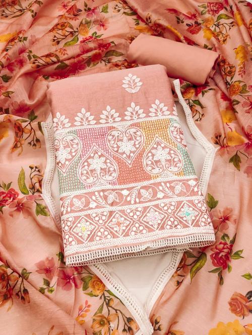 Panzora Chanderi Silk Splendor Dress Material with Digital Dupatta