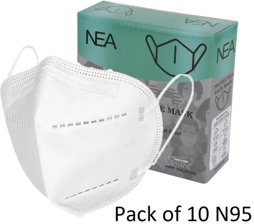 Nea White Water Resistant, Reusable And Washable Bis Certified 5 Layer N95 Face Mask For Men And Women - Pack of 10