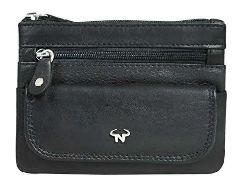 Calfnero Men & Women Black Genuine Leather Wallet