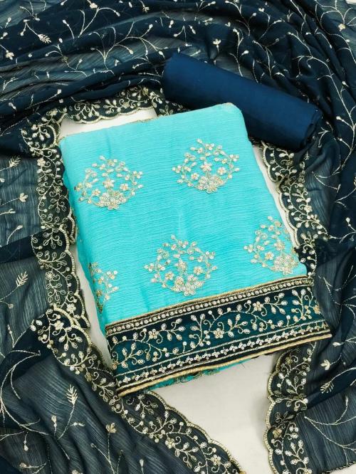 ALSHOP Embroidered Unstitched Dress Material