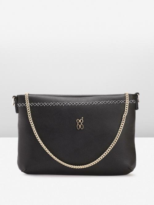 BAGGIT Black Solid Polyurethane (PU) Purse For Women