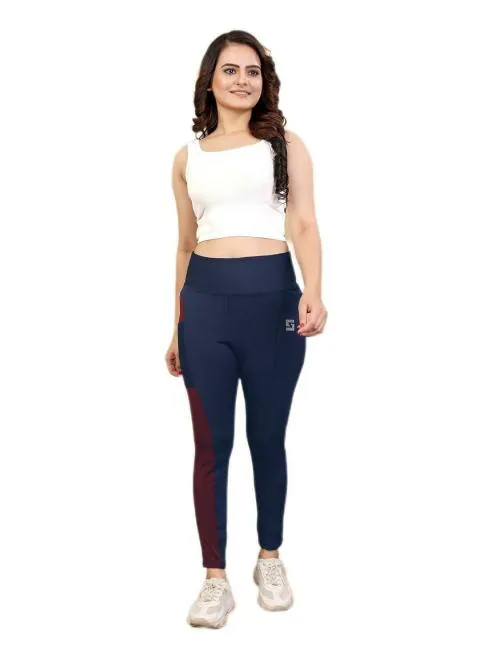 POOJARAN SAREE High Waist Workout Tight/Pants/Legging with Side Pocket