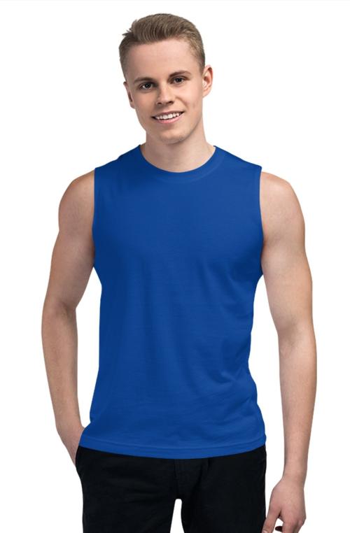 PRIME PLUS Royal Blue Solid Round Neck Sando Vest - 4XL