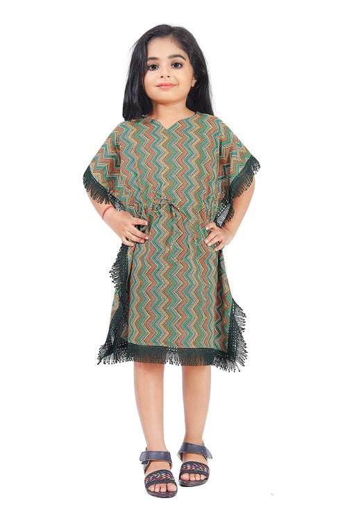 Noyyal Kids Cotton Kaftan Dresses For Girls, 13 Years-14 Years