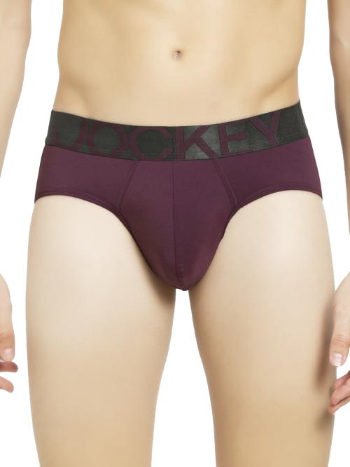 Jockey IC27 Men's Potent Purple Solid Nylon Briefs