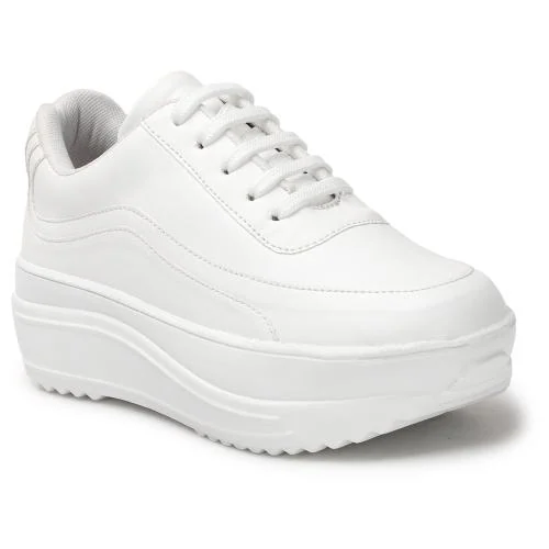 Vendoz Women White Casual Shoes