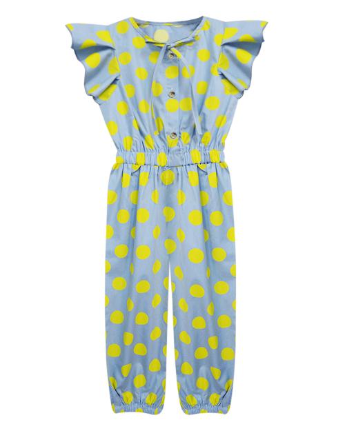 A.T.U.N. Girls Blue-Yellow Casual Jumpsuit