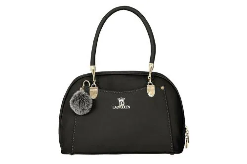 LADY QUEEN Black PU Leather Women Handbag (LQ-00010P)