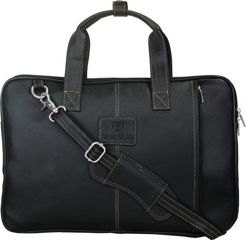 Walrus Brown Leather Laptop Messenger Bag, 15 Inch