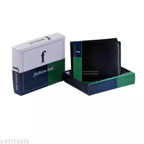 F (Fashionlink) Stylish Leather Men'S Wallet Black Color With Box Free Size