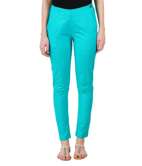 Happy Bunny 100% Cotton Women Straight Pant Cotton_Rama Green_L