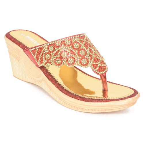 Racecourse Women's Event Sole Wedges Heel Zarina Ribbon Ready Made China Upper Taj Barmish With the Heel Height of 2.5 Inch 560 Red