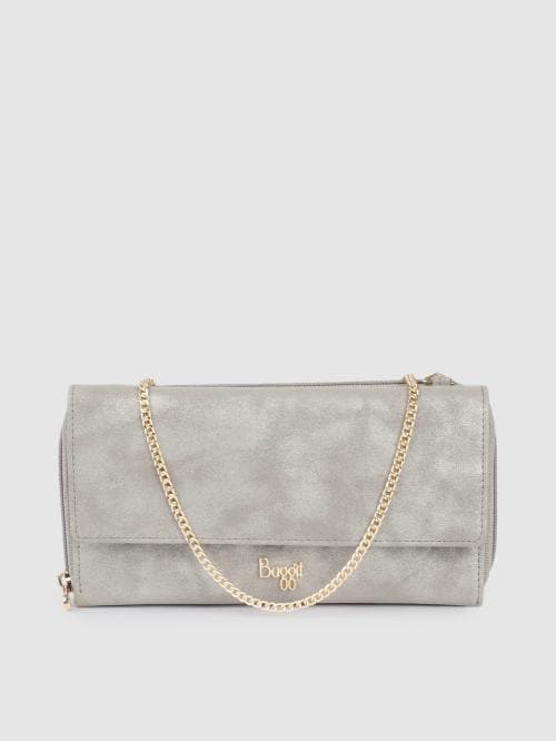 Baggit Silver Polyurethane (PU) Wallet For Women