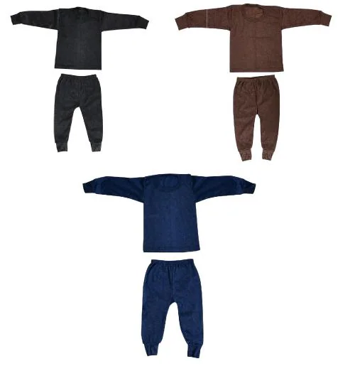 SDGP Winter Thermal for Baby Top & Pajama Set for Boys & Girls/Unisex Round NeckThermal (Kids Thermal-3-Set) Boy's Body Warmer