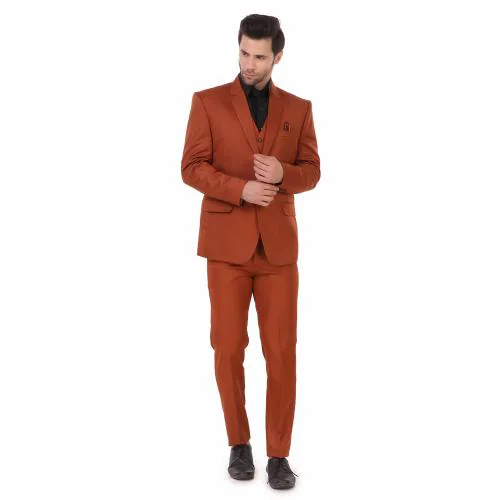 Crocks Club Men Brown Solid Cotton Blend Suit Set (38)