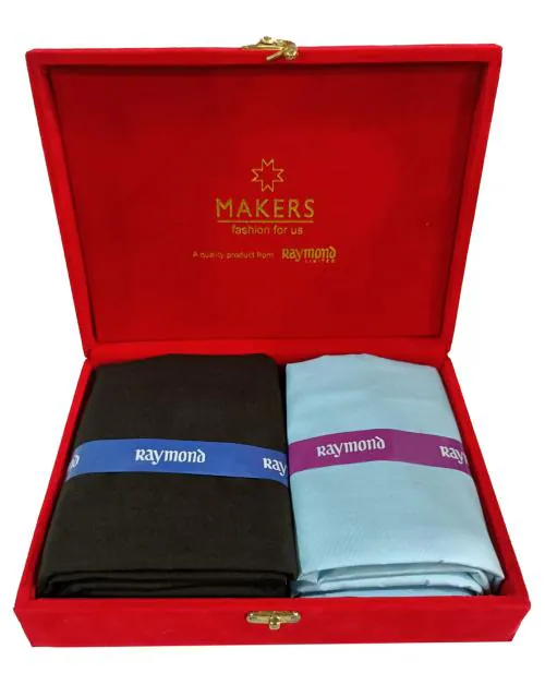 Raymond Men Royal Blue Plain Pure Cotton Shirt & Trouser Fabric