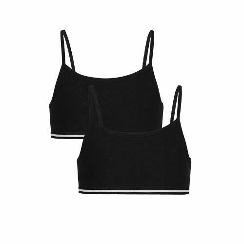 CHARM N CHERISH Beginners Bra for Girls, Non Padded Breathable Cotton Teenage Bra, Solid & Polka Dotted Combo Bra Pack of 2