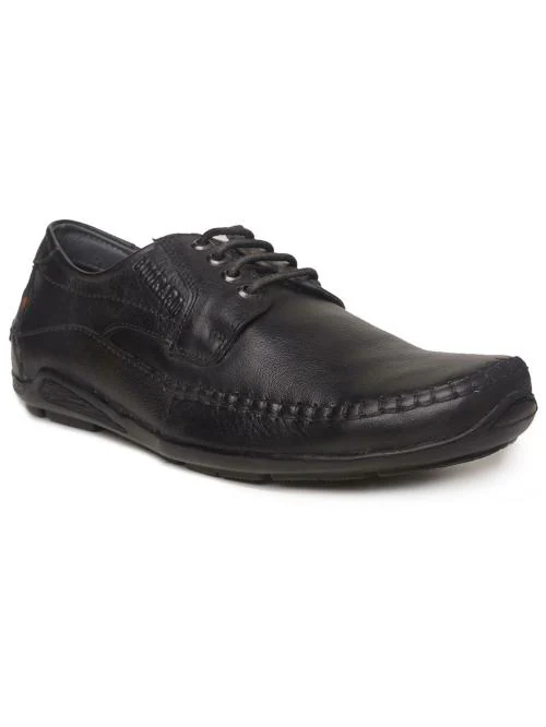 Buckaroo: NEW SERGIO Genuine Leather Black Casual Shoes For Mens