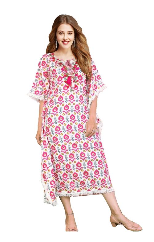 Clickedia Womens Fully Stitched Rayon Floral Kurti with Embroidered and Kaftan Tunic cut kurta/Kurti