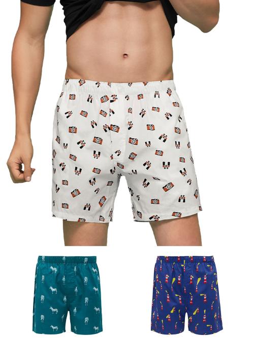 XYXX Pack of 3 Intellieaze Super Combed Cotton Remix Men Boxers