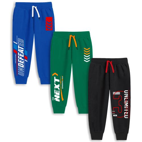 Trampoline Boys Printed Casual Track pant (Pack of 3)