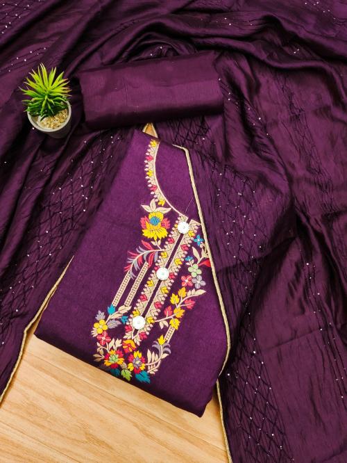 Panzora Banarasi Jacquard Elegance Dress Material Set