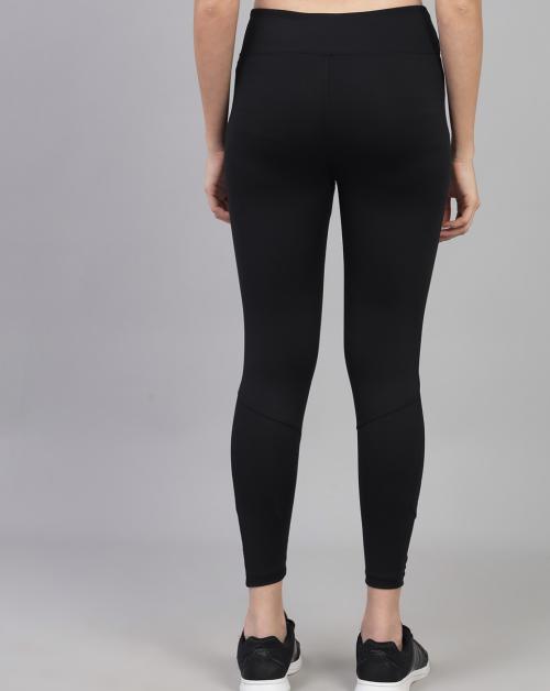 FIT YOGI Women FY Edition Black Print High Waist Gym Wear/Yoga Wear Ankle Length Leggings-Small