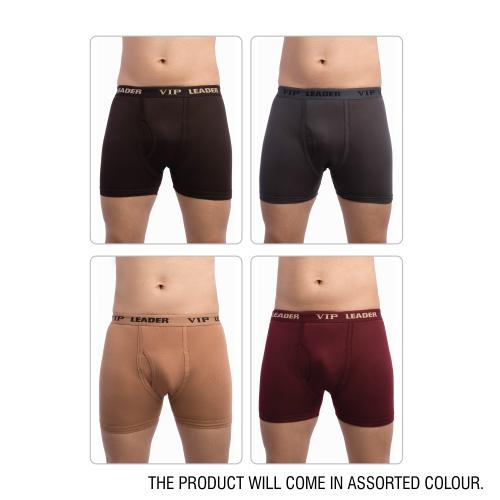VIP Leader Men's Assorted Cotton Super Pack of 4 Trunk