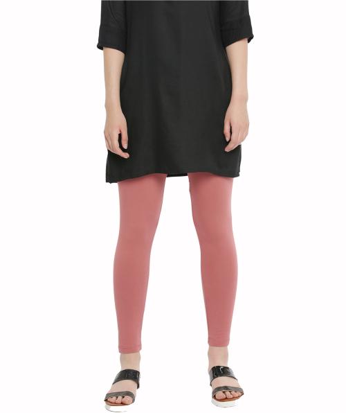 Dollar Women's Missy Pack of 1 Coral Color Slim fit Comfortable Ankle Length Leggings