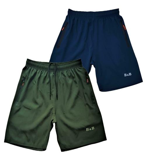 Buttons & Bows Men's Relax fit/Dry Fit Shorts/Knickers with 02 Zip Pocket/Light Weight Quick Dry/Regular Fit/Machine Wash -02 Pieces-Olive & Navy Blue