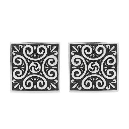 Kairangi by Yellow Chimes Black Stainless Steel Formal Cufflinks for