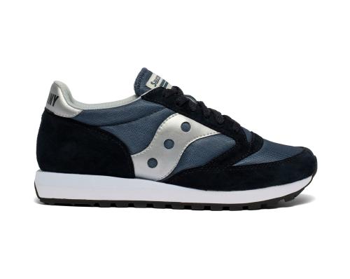 Saucony Unisex Jazz 81 Running Shoe, NAVY/SILVER